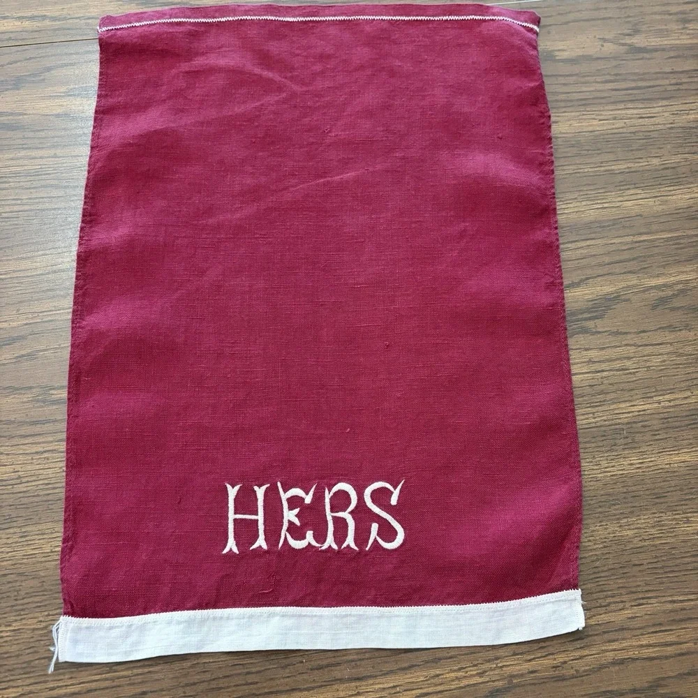 Vintage Burgundy Linen 